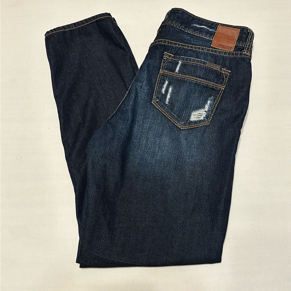 Dear John Distressed Tribecca Straight Leg Jeans